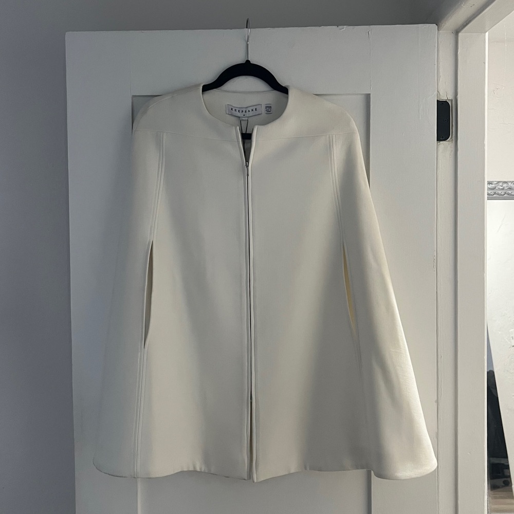 Kasper White Zip-Front Women's Coat